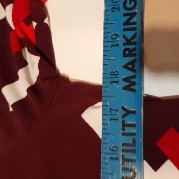 BANANA Republic Womens Dress Shift Red Maroon Geometric Dopamine Stretchy Medium - Picture 13 of 15